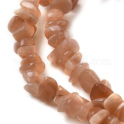 天然サンストーンチップビーズ連売り  5~14x4~10mm  穴：1mm  約15.5インチ〜16.1インチ&nbsp;G-E271-87