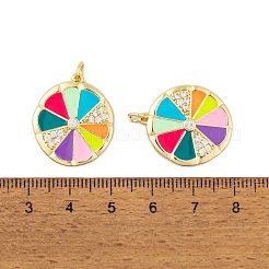 Brass Micro Pave Cubic Zirconia Pendants&nbsp;KK-E108-15G