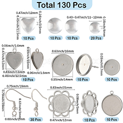 DIY Half Round/Dome & Heart Stainless Steel Dangle Earring Making Kits&nbsp;DIY-SC0028-73
