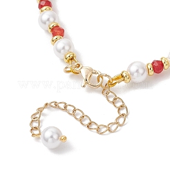 3Pcs Shell Pearl & Dyed Natural Malaysia Jade Round Beaded Bracelets for Women&nbsp;BJEW-JB12031