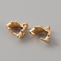 真鍮のアイスピックピンチベイル  葉  ライトゴールド  9x4mm  穴：1.2mm  ピン：0.7mm&nbsp;KK-WH0007-03KCG