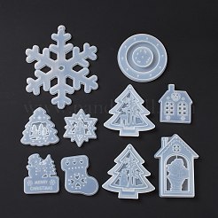 手作り風鈴作りキット  クリスマステーマ  シリコンモールド入り  ナイロンモノフィラメント釣り糸  プラスチックビーズ  アルミチューブ  ミックスカラー  10~198x0.2~166x0.2~11.5mm&nbsp;DIY-D070-03P