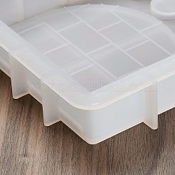城壁模様のスクエアキャンドルシリコン型をDIY  キャンドル作り用  ホワイト  13x11.8x2.75cm&nbsp;LS-DIY-G113-09B
