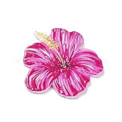 両面印刷の不透明アクリルパーツ  花  カメリア  36.5x39x2.4mm  穴：1.5mm&nbsp;MACR-F075-02A
