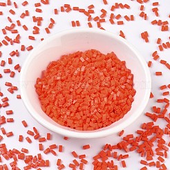 MIYUKIハーフティラビーズ  日本製シードビーズ  2の穴  （htl406)不透明なオレンジ  5x2.3x1.9mm  穴：0.8mm  約1250個/50g&nbsp;SEED-X0054-HTL406