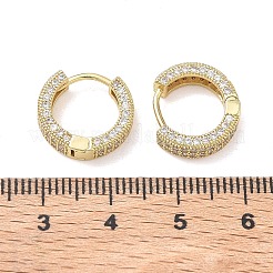 Brass Micro Pave Cubic Zirconia Hoop Earrings for Women&nbsp;EJEW-A167-19G-02