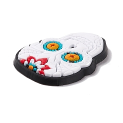 ハロウィーンのテーマ pvc カボション  スカル  ホワイト  32x24x3.5mm&nbsp;FIND-E017-15