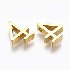 304ステンレスペンダント  数  ゴールドカラー  NUM。4  12x10x3mm  穴：1.8mm&nbsp;X-STAS-T041-09G-4