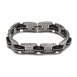 Great Valentines Day Gifts for Boyfriend 304 Stainless Steel Silicone Bracelets&nbsp;BJEW-I129-B