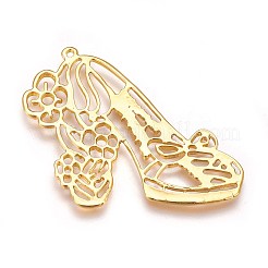 Zinc Alloy Open Back Bezel Pendants&nbsp;LS-PALLOY-WH0039-07G-A