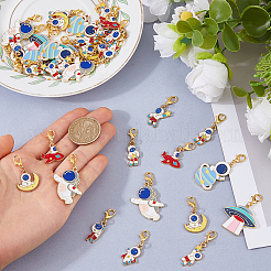 40Pcs 10 Style Alloy Enamel Pendant Decorations&nbsp;HJEW-FH00292