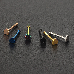 304ステンレススチールハート鼻骨リング  虹色  7mm  ピン：0.8mm  ヘッド：2mm&nbsp;WG0DFB7-05
