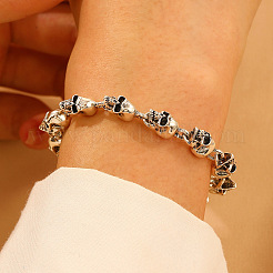 Alloy Skull Link Bracelets&nbsp;WH-WG07BCE-01