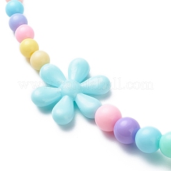 花不透明アクリル ストレッチ子供ネックレス  ミックスカラー  17.72インチ（45cm）&nbsp;NJEW-JN03973