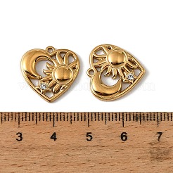 304 Stainless Steel & Rhinestone Pendants&nbsp;FIND-T076-02G