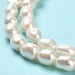 天然養殖淡水パールビーズ連売り  研磨両側  グレード4a+  リネン  5~6x4~5mm  穴：0.5mm  約54~56個/連  12.99~13.98インチ（33~33.5cm）&nbsp;PEAR-E016-065