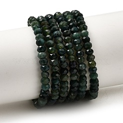天然石瑪瑙ビーズ連売り  多面カット  ロンデル  4~4.5x3mm  穴：1mm  約150個/連  15.1インチ〜15.3インチ（38.5~39cm）&nbsp;G-K255-26B-01
