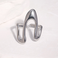 Irregular 304 Stainless Steel Cuff Open Rings for Women&nbsp;WG1364A-01