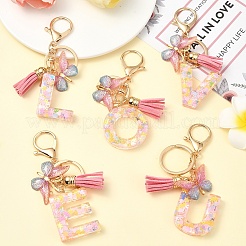Resin & Acrylic & Faux Suede Tassel Keychain&nbsp;KEYC-YW00124-01