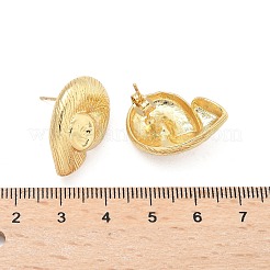 真鍮製スタンドピアス  巻き貝  18KGP本金メッキ  23x17.5mm&nbsp;EJEW-Q017-06G