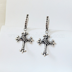 Vintage Punk Style S925 Silver Cross Earrings Fashion Ear Hoops&nbsp;MA2169
