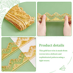 Embroidery Polyester Lace Ribbons&nbsp;OCOR-WH0060-51