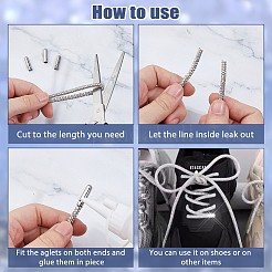 PVC & Rhinestone Shoelace&nbsp;DIY-DC0003-43B