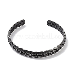 316 Surgical Stainless Steel Leaf Open Cuff Bangles for Women&nbsp;BJEW-P319-03A-AS