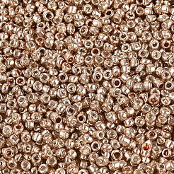 12/0 ガラスシードビーズ  メタリックカラースタイル  ラウンド  ゴールド  12/0  2mm  穴：1mm  約30000個/ポンド&nbsp;SEED-A017-2mm-1107