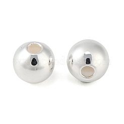 真鍮ビーズ  鉛フリー＆カドミウムフリー＆ニッケルフリー  ラウンド  銀  6.5x6mm  穴：1.8mm&nbsp;KK-H258-05D-S