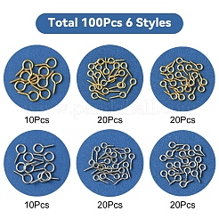 100Pcs 6 Styles 304 Stainless Steel Screw Eye Pin Peg Bails&nbsp;FIND-FS0002-85