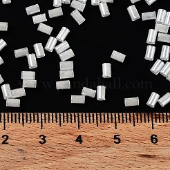 ガラスラウンドラッパビーズ  色の内側  チューブ  ホワイト  3.5~3.8x2~2.5mm  穴：1.2mm&nbsp;SEED-Z002-A-D01