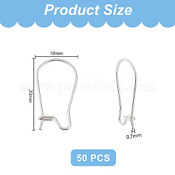 304 ステンレススチール フープ イヤリング 金具 腎臓型 イヤリング ワイヤー  ステンレス鋼色  20x10mm  ピン：0.7mm&nbsp;STAS-PH0002-23P