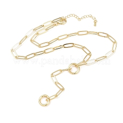 Brass Paperclip Chain Y Lariat Necklaces&nbsp;NJEW-H087-06A-G