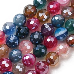 Electroplated Natural Agate Beads Strands&nbsp;G-B191-A07-6mm-11
