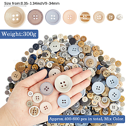 1 Set Flat Round Resin Buttons&nbsp;BUTT-CP0001-05
