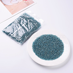 3000個のガラスシードビーズ  銀並ぶ丸い穴  丸い小さなビーズ  ターコイズ  3mm  穴：1mm&nbsp;SEED-PA0001-29B-03