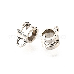 合金チューブベイル  カドミウムフリー＆鉛フリー  アンティークシルバー  8.5x6x5mm  穴：1.6mm  内径：4mm  約2700個/1000g&nbsp;TIBE-L008-06AS