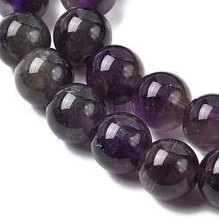 天然石ビーズ連売り  ナチュラルグレードBアメジスト  ラウンド  パープル  8mm  穴：1mm  約50個/連&nbsp;G-S024