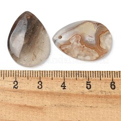 天然なメキシコの瑪瑙のペンダント  ティアドロップ  25.5x18~18.5x4mm  穴：1.4mm&nbsp;G-Z071-03E