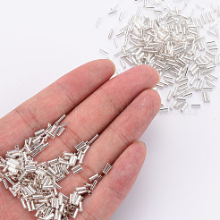 メッキガラス竹ビーズ  メタリックカラー  フローラルホワイト  4~5x2mm  穴：1mm  約14000個/ポンド&nbsp;SEED-S046-01A-21