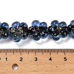 Handmade Dichroic Foil Glass Beads Strands&nbsp;DICH-U001-04C