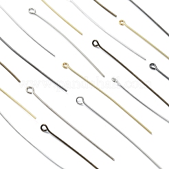 60個6スタイルブラスアイピン  ミックスカラー  8~51x3x0.7mm  10個/スタイル&nbsp;FIND-YW0009-96