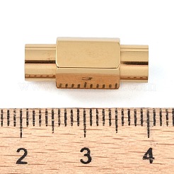 イオンプレーティング（IP）滑らかな304ステンレス鋼のマグネット留め具、接着端付き  コラム  多面カット  ゴールドカラー  20x9x8mm  穴：5mm&nbsp;STAS-H402-63G-5MM