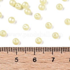 ガラスシードビーズ  不透明色  ラウンド  シャンパンイエロー  3.5~4x3~3.5mm  穴：0.8~0.9mm  約4500個/ポンド&nbsp;SEED-T007-01J