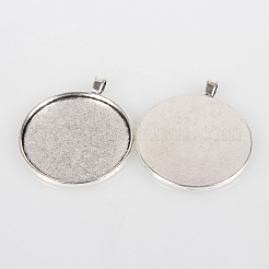 Vintage Tibetan Style Alloy Big Pendant Cabochon Bezel Settings&nbsp;TIBEP-O006-27AS