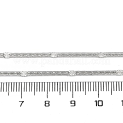 2.5mmラックメッキ真鍮ヘリンボーンチェーンネックレス女性男性用  カドミウムフリー＆鉛フリー  901ステンレススチール留め具  長持ちメッキ  プラチナ  22.05インチ（56cm）&nbsp;MAK-L044-19P