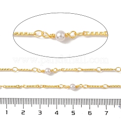 真鍮リンクチェーン  ABSの模造パールと  溶接されていない  カドミウムフリー＆ニッケルフリー＆鉛フリー  スプールで  18KGP本金メッキ  10x1.5x1mm  約32.81フィート（10m）/ロール&nbsp;CHC-K016-02G-07