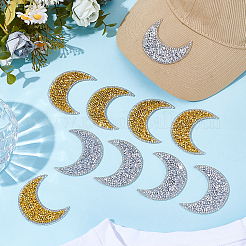 10Pcs 2 Colors Resin Rhinestone Iron on/Sew on Cloth Patches&nbsp;DIY-CY0003-31