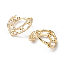 Starfish Cubic Zirconia Hoop Earrings&nbsp;EJEW-M216-08B